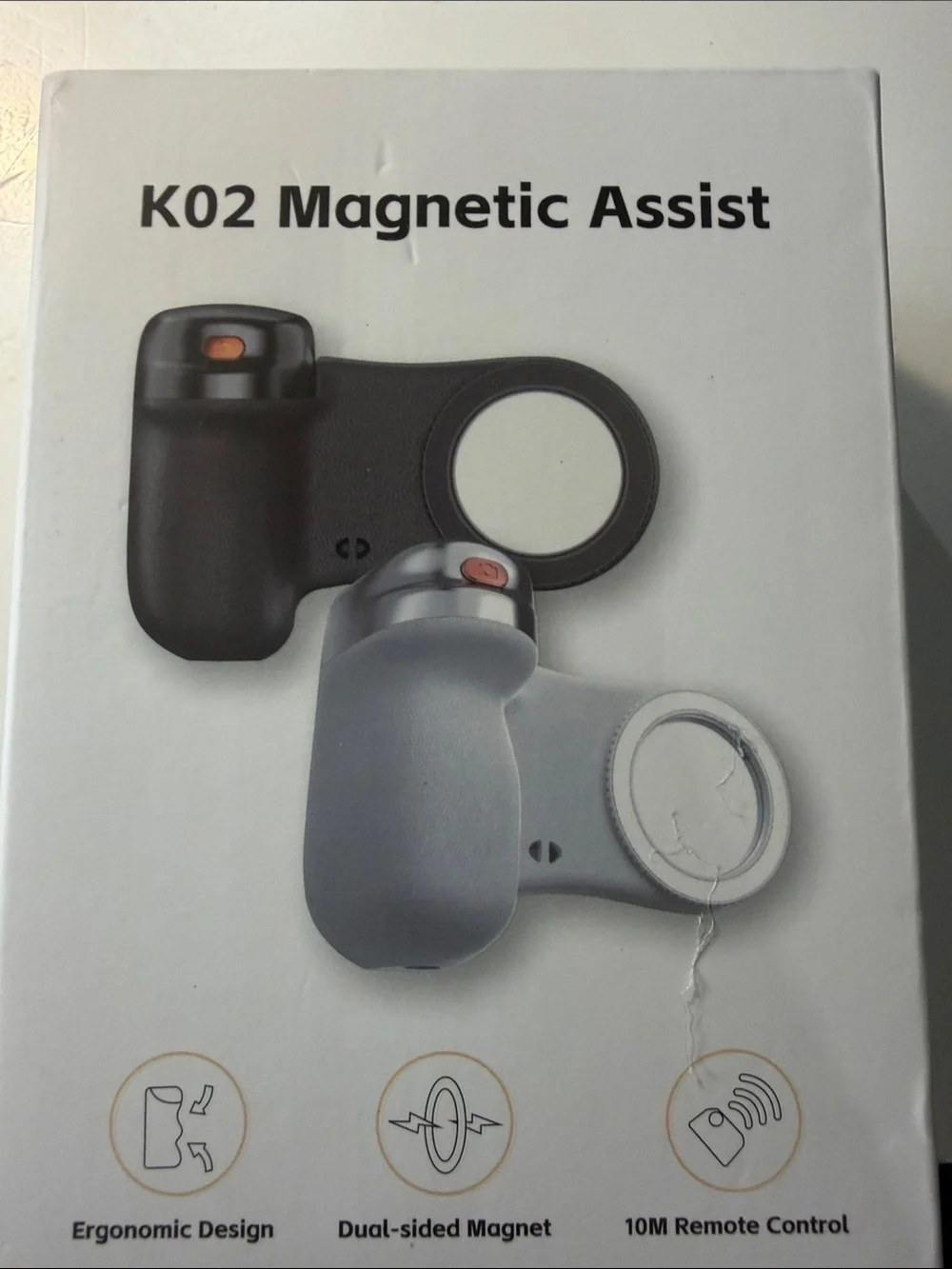K02 Magnetic Assist Phone Grip - Black & Gray